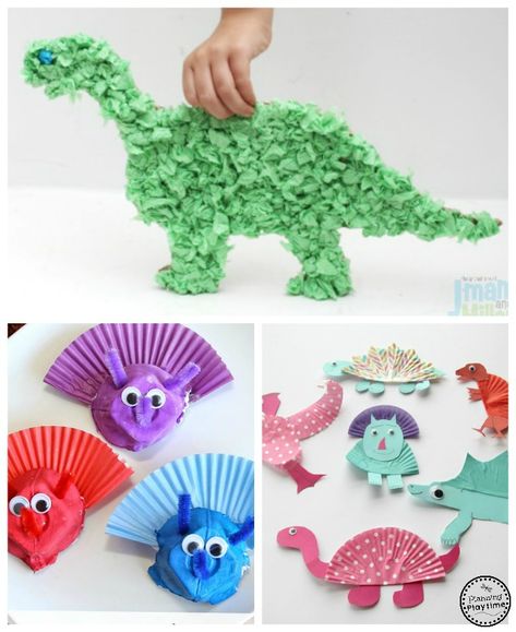 Super fun Dinosaur Crafts for kids - fun for preschool and kindergarten. Dinosaur Crafts For Kids, Dinosaur Crafts Kids, Dinosaur Crafts Preschool, Dino Craft, Dinosaur Theme Preschool, Dinosaur Activities Preschool, Crafts Nature, Beauty Flowers, Dinosaur Activities