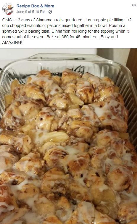 Cinnamon Rolls with apple pie filling and nuts. Cinnamon Roll Bake, Easy Apple Pie, Apple Pie Filling, Breakfast Sweets, Recipes Casserole, 9x13 Baking Dish, Apple Pies Filling, Breakfast Recipes Casserole, Apple Cinnamon