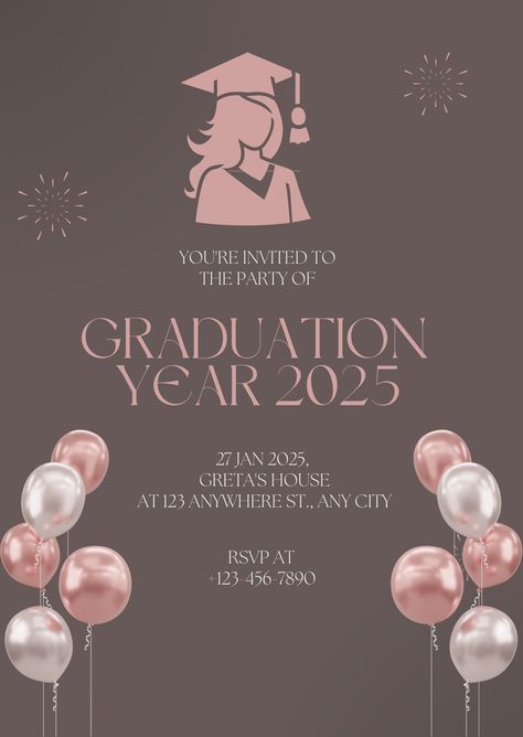 check out: digital pink graduation invitation Graduation Invitation Design, Masters Degree Graduation, Pink Graduation, Degree Graduation, Pink Minimalist, Graduation Year, The Invitation, Graduation Invitation, Masters Degree