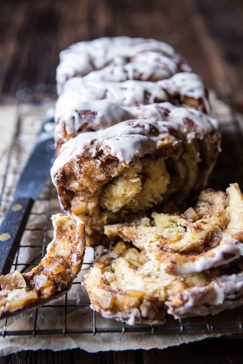 Half Baked Harvest Recipes, Apple Glaze, Apple Bread, Harvest Recipes, Pull Apart Bread, Half Baked, Maple Glaze, Half Baked Harvest, Ooey Gooey