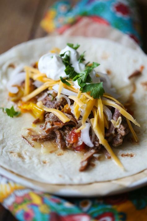 SOUTHWESTERN BEEF WRAPS: These super-easy Southwestern Beef Wraps are made in the pressure cooker or slow cooker. They are the perfect comfort food and perfect party food! #OurBestBites #Wraps #Appetizer #ComfortFood #PartyFood #slowcooker #instantpot Beef Wraps, Our Best Bites, Kate Jones, Pot Dinners, Beef Strips, Entree Recipes, Instapot Recipes, Wrap Recipes, Vegetarian Recipes Dinner