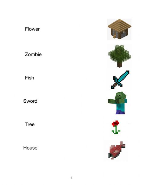 Minecraft Worksheets, Minecraft Activities, Literacy Activities Preschool, Vocabulary Worksheets, Activity Sheets, School Subjects, Preschool Worksheets, Literacy Activities, English Lessons