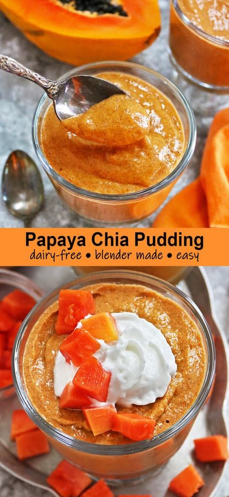 Papaya Chia Seed Pudding, Chia Fruit Pudding, Papaya And Chia Seeds, Vegan Papaya Recipes, Papaya Chia Pudding, Passion Fruit Chia Pudding, Christmas Chia Pudding, Papaya Breakfast Ideas, Papaya Recipes Dinners