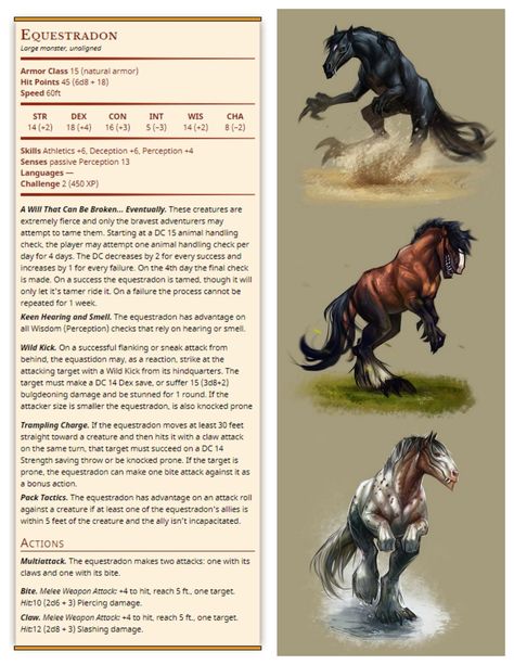 Equestradon Homebrew Monster 5e D&D D&d Enemies, Dnd Monster Stat Block, Dnd Homebrew Monsters, 5e Monsters, Dnd Monster, D&d Online, Monster Manual, Monster Ideas, Dnd Homebrew