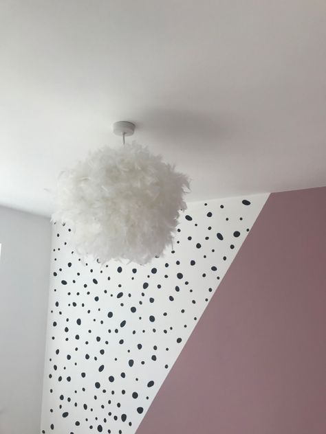 Pink Dalmation Bedroom, Pink And Dalmation Print Room, Girls Dalmation Bedroom, Dalmation Wallpaper Bedroom, Dalmation Bedroom, Dalmation Nursery, Dalmatian Bedroom, Pink Black Room, Polka Dot Bedroom