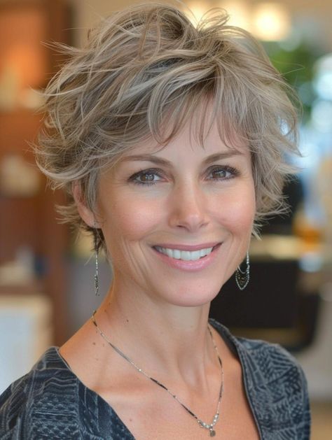 Short Wavy Hair Over 50, Womens Stacked Hairstyles, Layered Hair Messy, Messy Short Hairstyle Women, Hairstyles For Older Women Over 50, Short Hairstyle Women Over 50 Over 50, Short Hair Women Over 50, Stylish Short Haircuts For Women, Short Blonde Wig