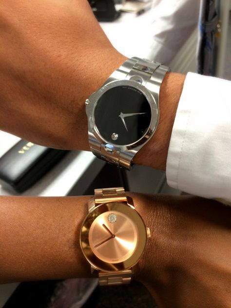 Movado watch his and hers #movado #watch #rosegold Movado Womens Watch Outfit, Gold Rolex Women, Movado Watches, Movado Womens Watch, Movado Mens Watches, Rolex Diamond Watch, Cartier Watches Women, Woman Watches, Classic Watch Women