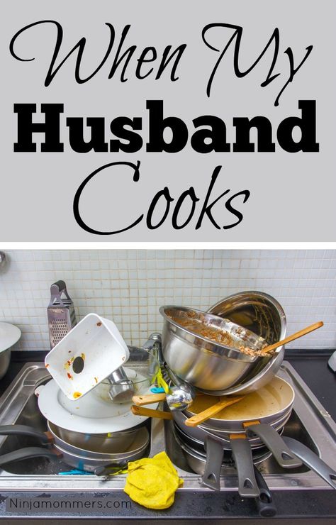 When my Husband Cooks Cooking For Him, Man Cooking, Fashion Articles, Kitchen Cleaning, Learn To Cook, Picky Eaters, Cooking Dinner, Kitchen Aid Mixer, Clean Kitchen