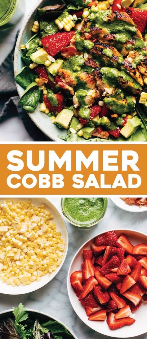 Cilantro Vinaigrette, Chicken Cobb Salad, Corn Avocado, Chipotle Chicken, Yummy Salad Recipes, Summer Eating, Fun Easy Recipes, Lunch Salads, Summer Salad