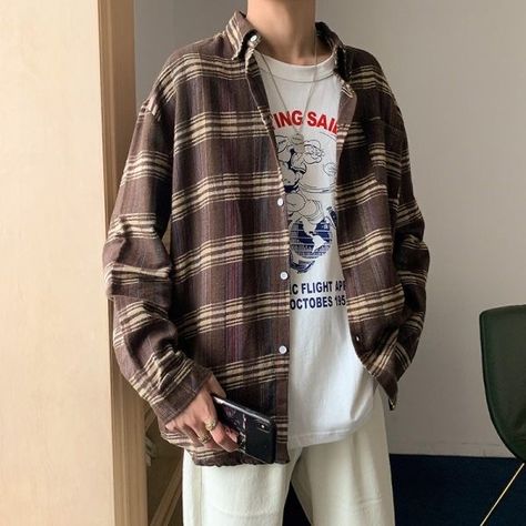 #boy #aesthetic #cloth #outfit #costume #classic #softboy #gothboy #grungeboy #soft #grunge #goth #pastel #boystyle #boyaesthetic #goth #pastelgoth #grungeaesthetic #vintage #soft #casual #skater #black Vinter Mode Outfits, Look 80s, Guy Fits, Soft Boy, Street Style Outfits Men, Mens Outfit Inspiration, Mens Fashion Streetwear, Stylish Mens Outfits, Long Sleeve Plaid Shirt