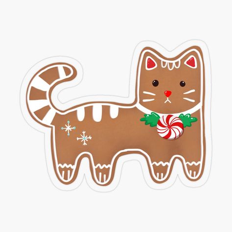 Cat Gingerbread, Cat Christmas Illustration, Gingerbread Cat, Gingerbread Art, Christmas Cat, Kawaii Christmas, Gingerbread Decorations, Funny Xmas, Cat Holidays