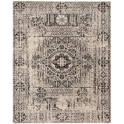 Safavieh Evoke Ivory/Black 9 ft. x 12 ft. Area Rug Square Area Rugs, Austin Design, Transitional Rugs, Black Area Rugs, Black Rug, Vintage Area Rugs, Johannesburg, Distressed Rugs, Beige Area Rugs