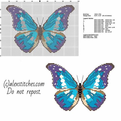 Butterfly Cross Stitch Patterns | ... beautiful blue and violet butterfly free cross stitch pattern download Cross Stitch Butterfly, Stitch Butterfly, Butterfly Cross Stitch Pattern, Butterfly Cross Stitch, Diamond Paint, Cross Stitch Bird, Crochet Cross, Cross Stitch Animals, Cross Stitch Patterns Free