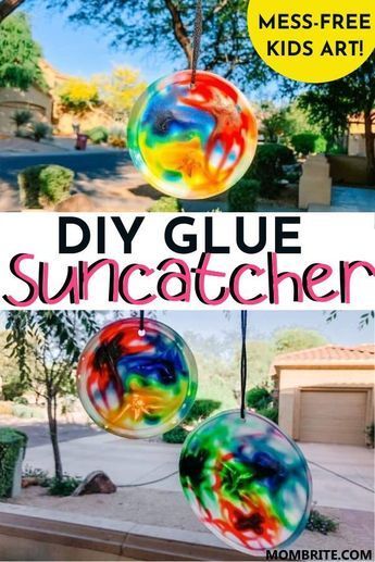 Glue Suncatcher, Crafts For Kids At Home, Diy Glue, Making Slime, Suncatcher Craft, Kids At Home, Fun Crafts To Do, Vbs Crafts, Fun Arts And Crafts