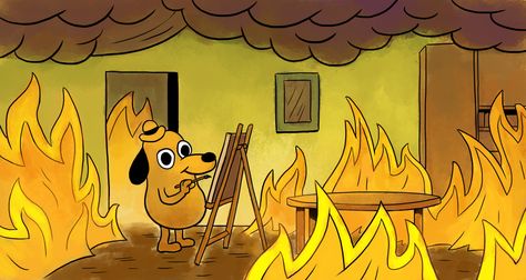 35 Times The 'This Is Fine' Dog Described College This Is Fine Dog, Funny Cartoon Pictures, Oil Pastel Art, Game Concept Art, Funny Doodles, Funny Wallpaper, Dog Wallpaper, Cartoon Profile Pics, Art Memes