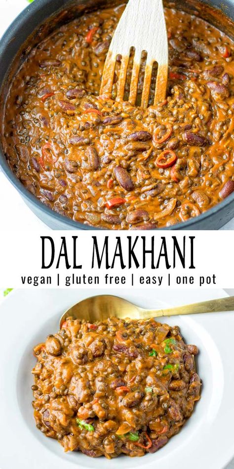 This Dal Makhani is a simple one pot meal and made with a spice mix which makes this dish so delicious. It is ready in 30 minutes and will be a favorite in no time that the whole family will love. #vegan #dairyfree #vegetarian #glutenfree #onepotmeals #dinner #lunch #mealprep #comfortfood #contentednesscooking #dalmakhani #madraslentils Vegetarische Diners, Dal Makhani, Plat Vegan, One Pot Meal, Salad Pasta, Spice Mix, Lentil Recipes, Vegan Dinner Recipes, Vegan Eating