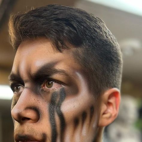 Selina on Instagram: "Haunt life . . . #hauntlife #hauntedhouse #hauntmakeup #airbrush #airbrushing #airbrushmakeup #airbrushingartist #bodypaint #bodypainting #bodypaintingartists #makeup #makeupsfx #sfxmakeup #makeupideas" Airbrush Halloween Makeup, Sfx Airbrush Makeup, Special Effects Burn Makeup, Sfx Stitches, Airbrushing Ideas, Sfx Burns Fx Makeup, Mad Max Costume, Haunt Makeup Airbrush, Creepy Makeup