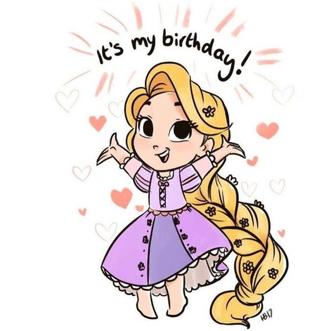 Rapunzel It's My Birthday Cute Rapunzel, Rapunzel Birthday, Drawing Disney, Rapunzel Birthday Party, Disney Cute, Rapunzel Party, Kawaii Disney, Princess Wallpaper, Disney Rapunzel