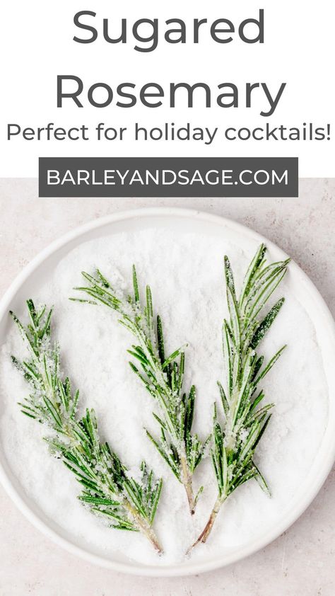 Sugared Rosemary, Fun Coffee Drinks, Quick Christmas Dessert, Desserts For Christmas, Desserts For Thanksgiving, Recipe Conversions, Rosemary Sprigs, Thanksgiving And Christmas, Culinary Herbs