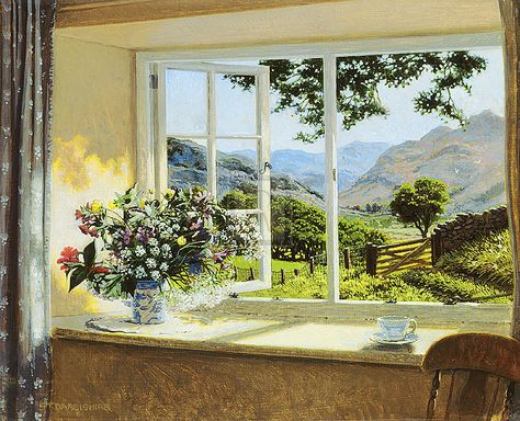 Looking up the Valley by Stephen Darbishire Creation Photo, Art Et Illustration, Window View, Window Art, Through The Window, Window Painting, Open Window, Lake District, Window Sill