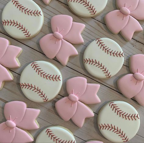 Baseballs Or Bows Cookies, Baseballs Or Bows Gender Reveal, Baseballs Or Bows, Gender Reveal Cookies, Bow Gender Reveal, Shaped Cookies, Gender Reveal Decorations, Reveal Party, Shaped Cookie