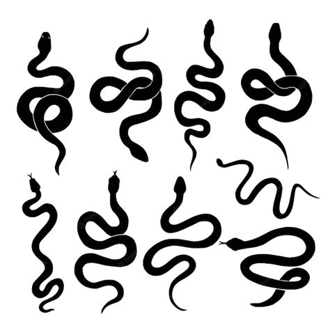 Premium Vector | Snake silhouette vector on white set Tattoo Ideas Male, Snake Silhouette, Tattoo Ideas Men, Chest Tattoo Drawings, Tattoos Male, Tattoo Ideas For Guys, Tattoo Ideas Males, Snake Painting, Game Card Design