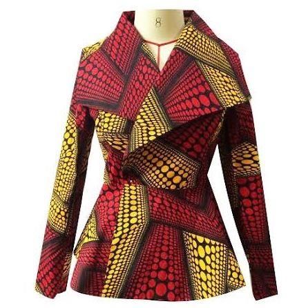 FREE TUTORIAL ALERT: HOW TO MAKE A BLAZER JACKET( PEAK-POINTED & SHAWL LAPEL) – THE Q EFFECTZ Peplum Jacket Pattern, Ankara Blazer, African Jacket, Ankara Jackets, African Blouses, African Chic, Afrocentric Fashion, African Print Tops, African Print Clothing