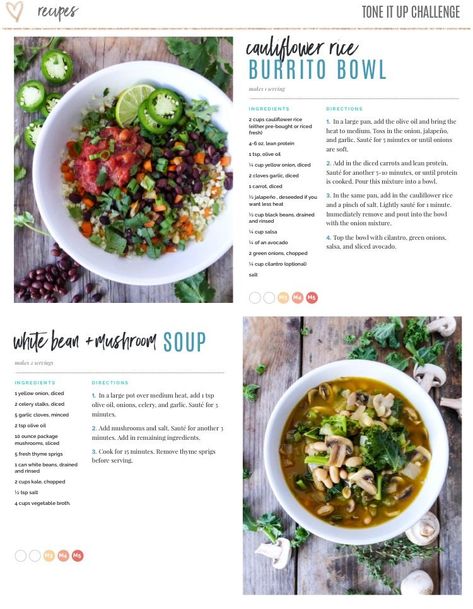 Tiu Recipes, Rice Burrito, Vegetarian Meal Plan, Burrito Bowls, Vegetarian Meal, Healthy Bites, Burrito Bowl, White Bean, Rice Bowl