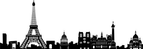 Paris Skyline Silhouette, Library Windows, Paris Silhouette, Paris Png, Wand Tattoo, Paris Black And White, Travel Paris, French Gifts, Skyline Silhouette