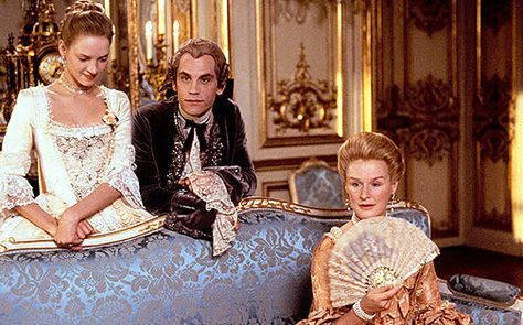 Dangerous Liaisons (1988) | a Stephen Frears film inspired by novel written by  Choderlos de Laclos |  Glenn Close | John Malkovich | Michelle Pfeiffer | "Why do you suppose we only feel compelled to chase the ones who run away?" Dangerous Liaisons, James Norton, Rococo Fashion, Glenn Close, John Malkovich, Historical Movies, Hugh Grant, 18th Century Fashion, Uma Thurman