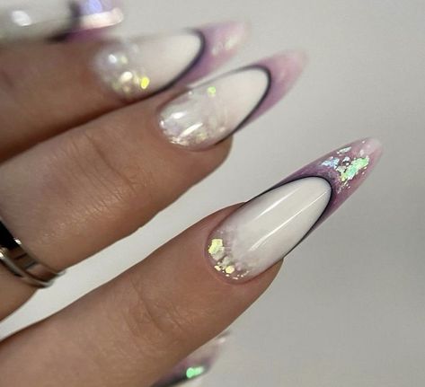 Almond art nails French Nails Valentines, Milky French Nails, Nail Ideas Pink, Winter Nails Christmas, Nails January, Old Money Nails, January Nail, January Nail Designs, Money Nails