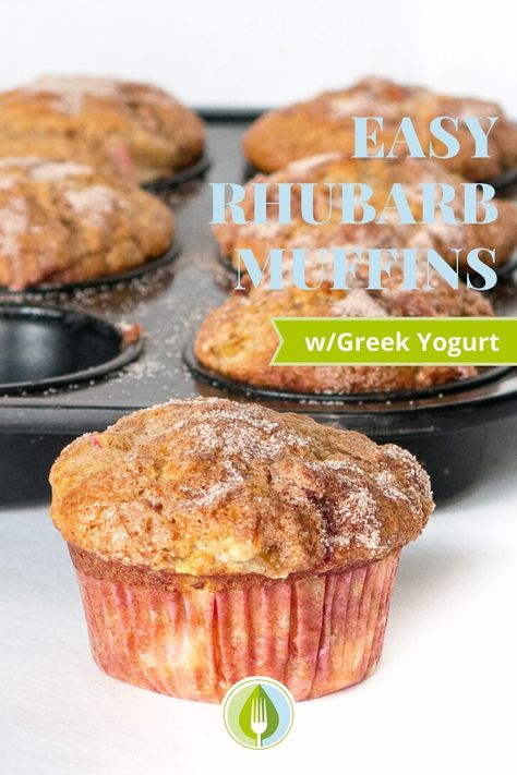 Rhubarb Muffins Healthy Greek Yogurt, Muffins With Greek Yogurt, Best Muffin Recipe, Rhubarb Oatmeal, Rhubarb Bread, Basic Muffin Recipe, Rhubarb Muffins, Healthy Greek Yogurt, Yeast Breads