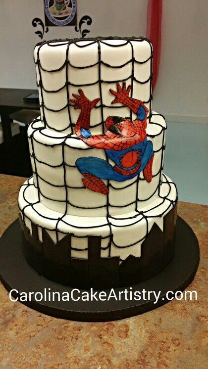 Awrsome Spiderman Grooms cake we made! It's hand painted! Amazing Cake, Engagement Cakes, Grooms Cake, Sweet Cakes, Cake Creations, Great Dane, Amazing Cakes, Wedding Cake, Wedding Cakes