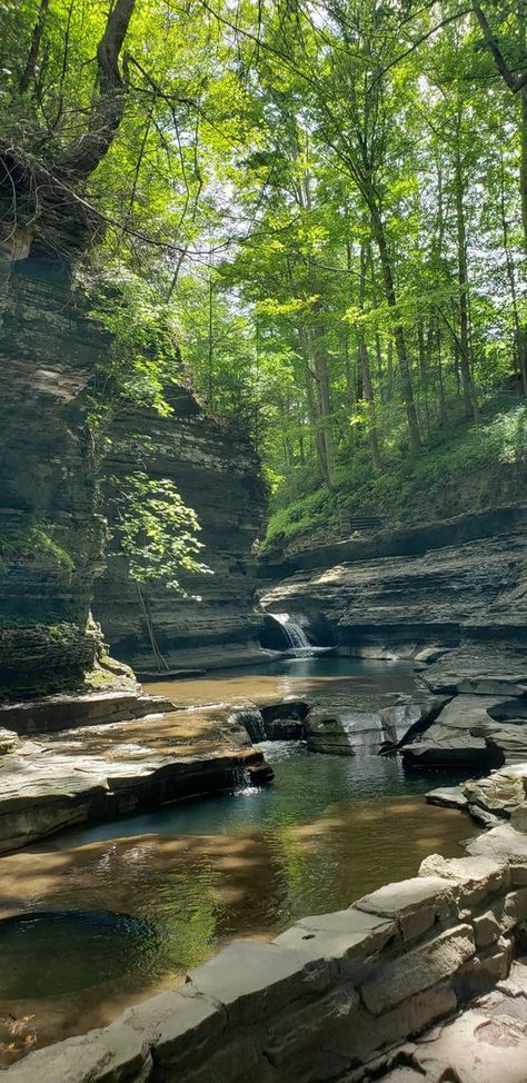 Upstate New York In Pictures | Buttermilk Falls State Park in Ithaca is a beautiful park with a large waterfall at the entrance that is visible right from your car | Facebook Upstate New York Travel, Large Waterfall, Buttermilk Falls, Cross Country Trip, Largest Waterfall, Travel Checklist, Beautiful Park, Upstate New York, New York Travel