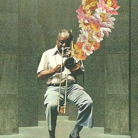 jazzed Theme Tattoo, Alphonse Mucha, Trombone, Surreal Art, Music Art, Collage Art, Surrealism, Art Inspo, Visual Art