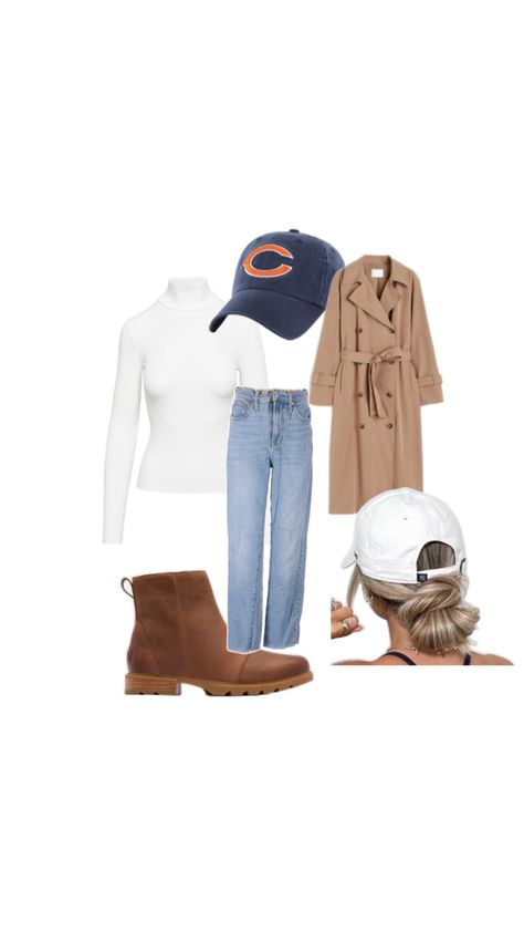 Chicago Bears Game Day Outfit Bears Game Outfit, Fall Game Day Outfit, Chicago Winter Outfits, Bears Game, Chicago Winter, Fall Games, Game Outfit, Game Day Outfit, Winter Fits