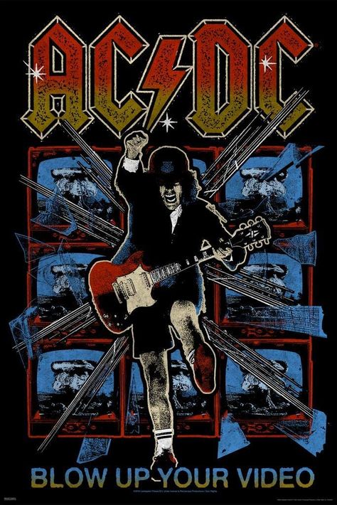 Acdc Poster, Rock Poster Art, Groups Poster, Rock N Roll Art, Rock Band Posters, Bon Scott, Vintage Music Posters, Classic Rock Bands, Angus Young