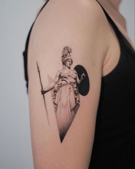 Athena Goddess Tattoo, Athena Tattoo, Ancient Greek Goddess, Choose Her, Statue Tattoo, Tattoo Skin, Goddess Tattoo, Why Her, Greek Tattoos