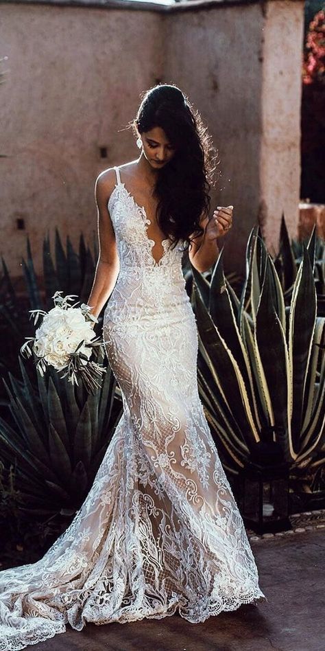 Popular Wedding Dresses, Wedding Dress Guide, Mermaid Wedding Dresses, White Wedding Dress, Dress Guide, Lace Mermaid Wedding Dress, Dresses Elegant, Wedding Outfits, Popular Wedding