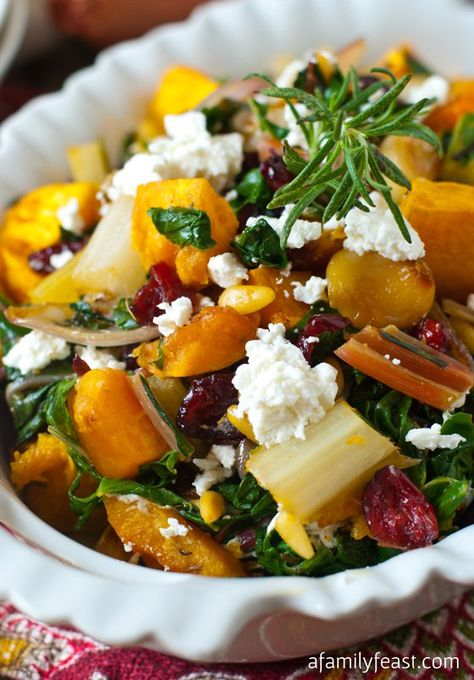 Roasted Butternut Squash and Swiss Chard - A Family Feast Sauteed Swiss Chard, Swiss Chard Recipes, Chard Recipes, Caramelized Onion, Family Feast, Swiss Chard, Roasted Butternut Squash, Roasted Butternut, Squash Recipes