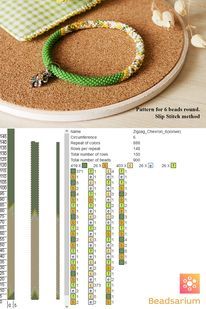 Beadsarium - Free pattern for bead crochet 6 beads around slip stitch Color C - mix of seed beads (the rest of white, green, yellow colors I had)  The pattern is for 15/0 size of beads. | Facebook Bead Crochet Patterns, Bead Crochet, Slip Stitch, White Green, Yellow Color, Green Yellow, Free Crochet Pattern, Color Me, Seed Beads