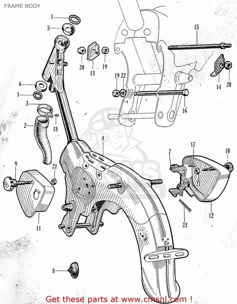 Honda C100 GENERAL EXPORT FRAME BODY - buy FRAME BODY spares online Honda C100, Body Diagram, The Frame, Air Cleaner, Frame