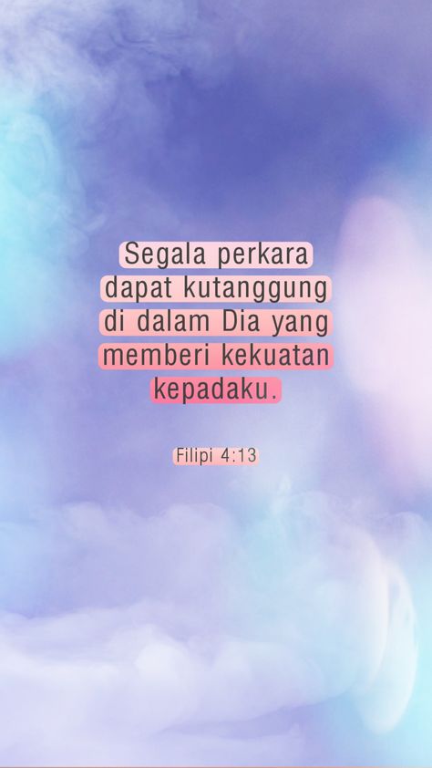 Filipi 4:13 (TB) Segala perkara dapat kutanggung di dalam Dia yang memberi kekuatan kepadaku. . . #ayat #alkitab #ayatalkitab #lettering #letteringart Ayat Alkitab Aesthetic, Wallpaper Kristen, Cross Wallpaper, Quotes Christian, Ayat Alkitab, Divine Mercy, Jesus Images, Bible Knowledge, Philippians 4