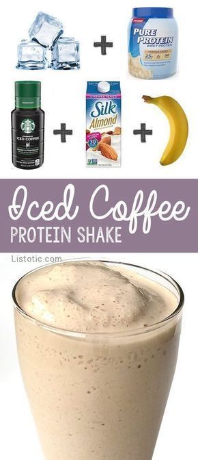 Breakfast Protein Shake, Breakfast Protein Shake Recipes, Healthy Iced Coffee, Breakfast Shakes Protein, Protein Shake Recipe, Iced Coffee Protein Shake Recipe, Smoothies Vegan, Breakfast Protein, Iced Coffee Protein Shake