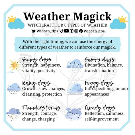 Weather Magic, Types Of Witchcraft, Favorite Weather, Slow Changes, Witch Board, Charmed Book Of Shadows, Types Of Magic, Which Witch, Wiccan Magic