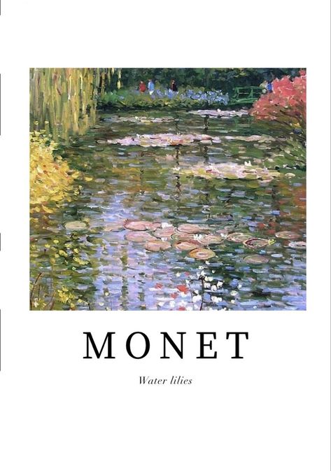 Vintage Aesthetic Art, Foto Muro Collage, Affiches D'art Déco, Monet Poster, Claude Monet Paintings, Claude Monet Art, Monet Water Lilies, Monet Art, Art Exhibition Posters