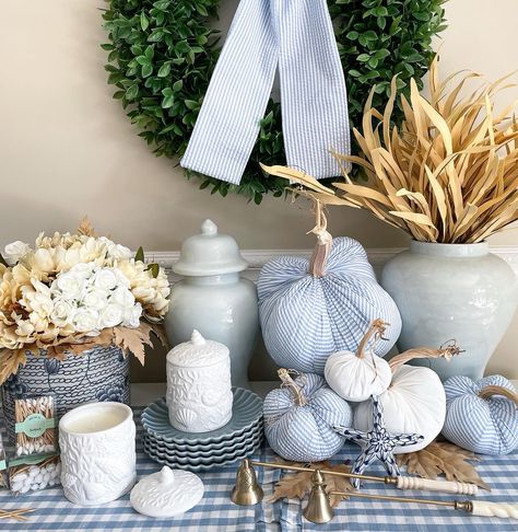 🍂🌾🐚🌾🍂Sharing some Coastal Fall today! Our Seersucker Pumpkins are perfect for a fall display by the water. I’ve paired them with our Cream Velvet, our Shell and Coral Reef Candle and sniffers. These would also be pretty with a few of our Powder velvet or Bisque velvet mixed in for dimension. 🍂🌾🐚🌾🍂 Tap the photo to shop 🛍 and FREE 📦shipping on all orders over $50. If you need a link I’m happy to send one, please message me. You can also tap the link in my bio and go right to my website. . .... Seashell Party, Coastal Pumpkins, Candle Snuffers, Coastal Fall, Party Picks, Gold Candle, Autumn Display, Chinoiserie Style, Chinoiserie Chic