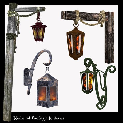 Medieval Fantasy: Lanterns Vol.2 Tavern Core, Fantasy Lantern, Medieval Lamp, Larp Camp, Fantasy Lamp, Medieval Lighting, Medieval Lantern, Medieval Table, Fantasy Inn