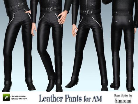 simromi's Biker's Leather Pants for AM Sims 4 Leather Pants, Sims 3 Cc Clothes, Sims 3 Mods, Cc Clothes, Irish Pride, Leather Pant, Sims Community, Model Look, Biker Leather