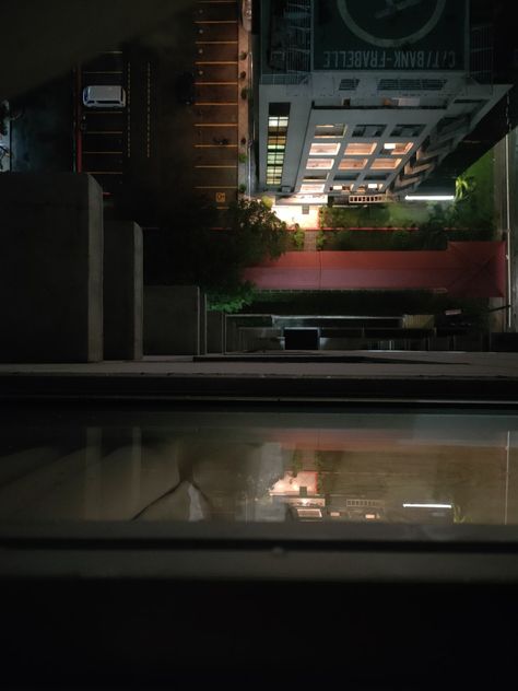 Looking down the window from one of the condominiums in Manila. Afraid of heights, but always wondered how does it look from above. #nightphotography #night #city View From Top Of Building Looking Down, Top Of Building Looking Down, Top Of Building, High Building, Building Roof, Night Tops, Sunset Sunrise, Night City, Day For Night